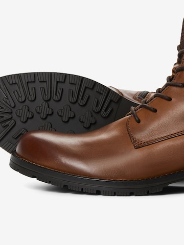 JACK & JONES Lace-Up Boots 'Worca' in Brown