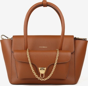 Coccinelle Handtasche 'Coccinelle Double Beat Handbag Grained Leather' in Braun: Vorderseite