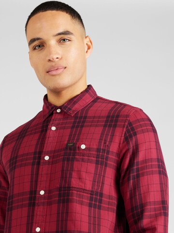 Lee Regular fit Button Up Shirt 'LEESURE' in Red