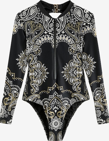 NextBustier Jednodijelni kupaći kostim - crna boja: prednji dio