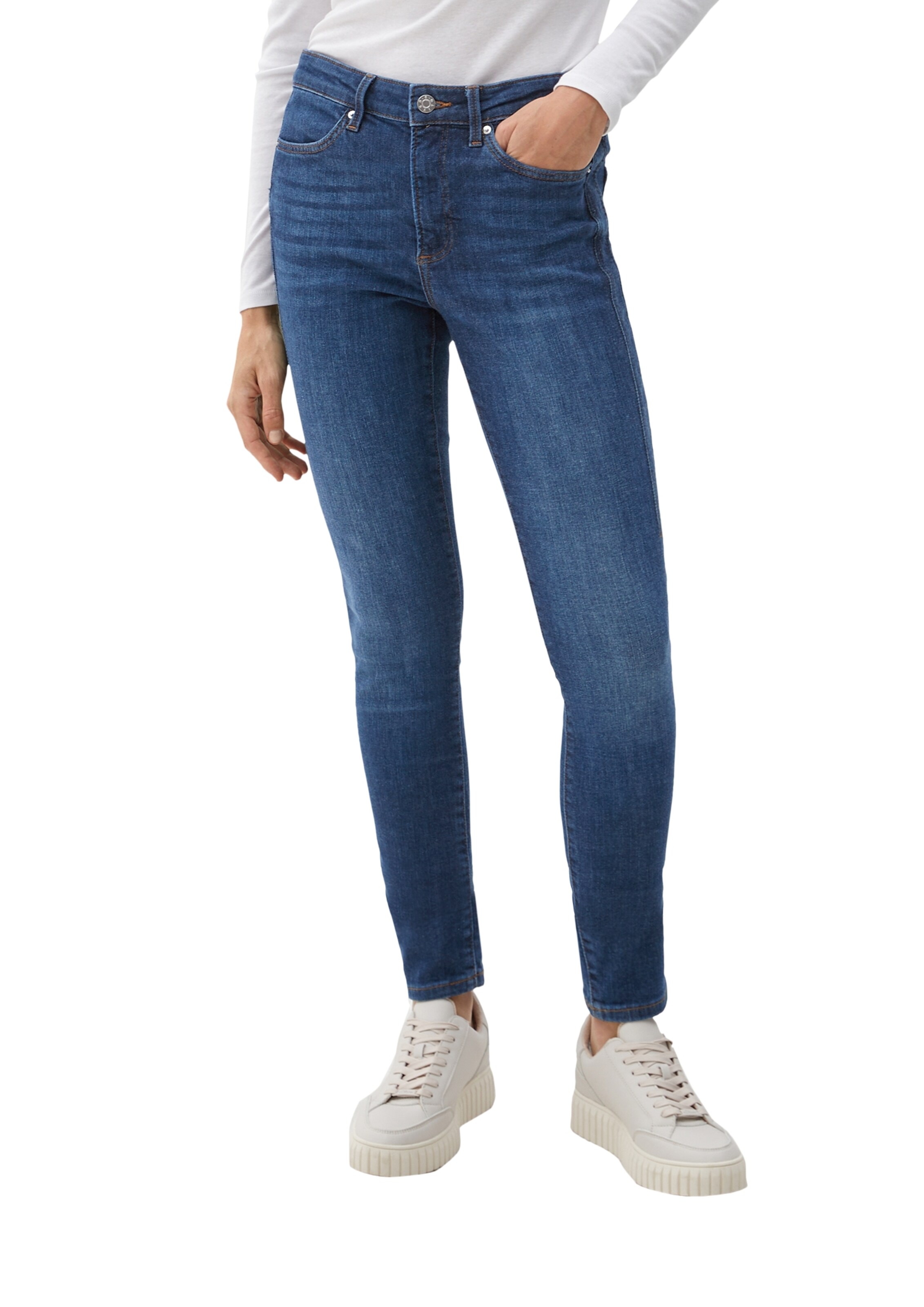 s.Oliver Kitsas Teksapüksid 'Izabell', värv sinine: eest vaates