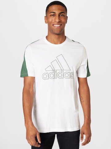 ADIDAS SPORTSWEAR Performance shirt 'Future Icons Embroidered Badge Of Sport' in White: front