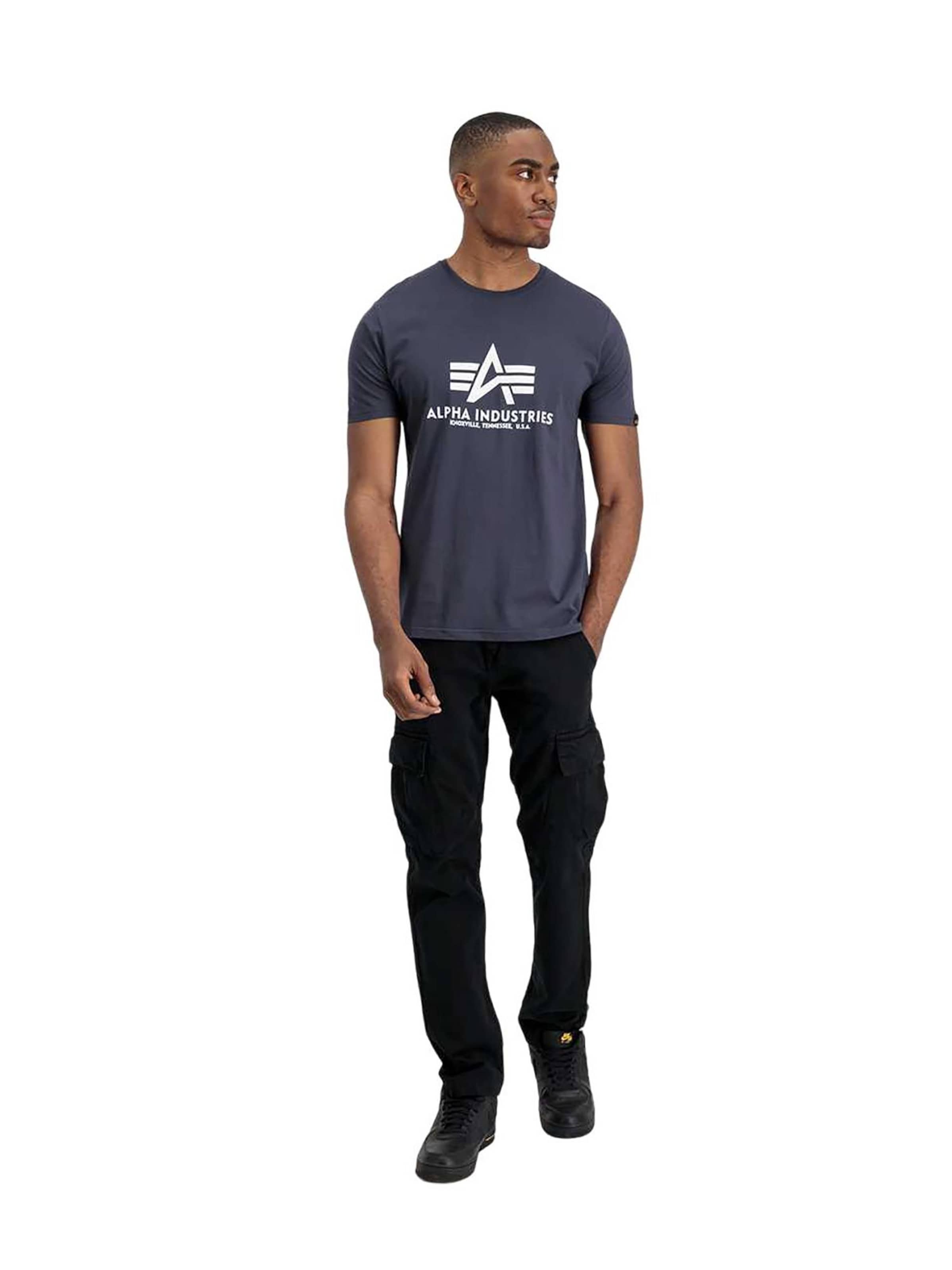 ALPHA INDUSTRIES Koszulka 'Basic' w kolorze niebieski