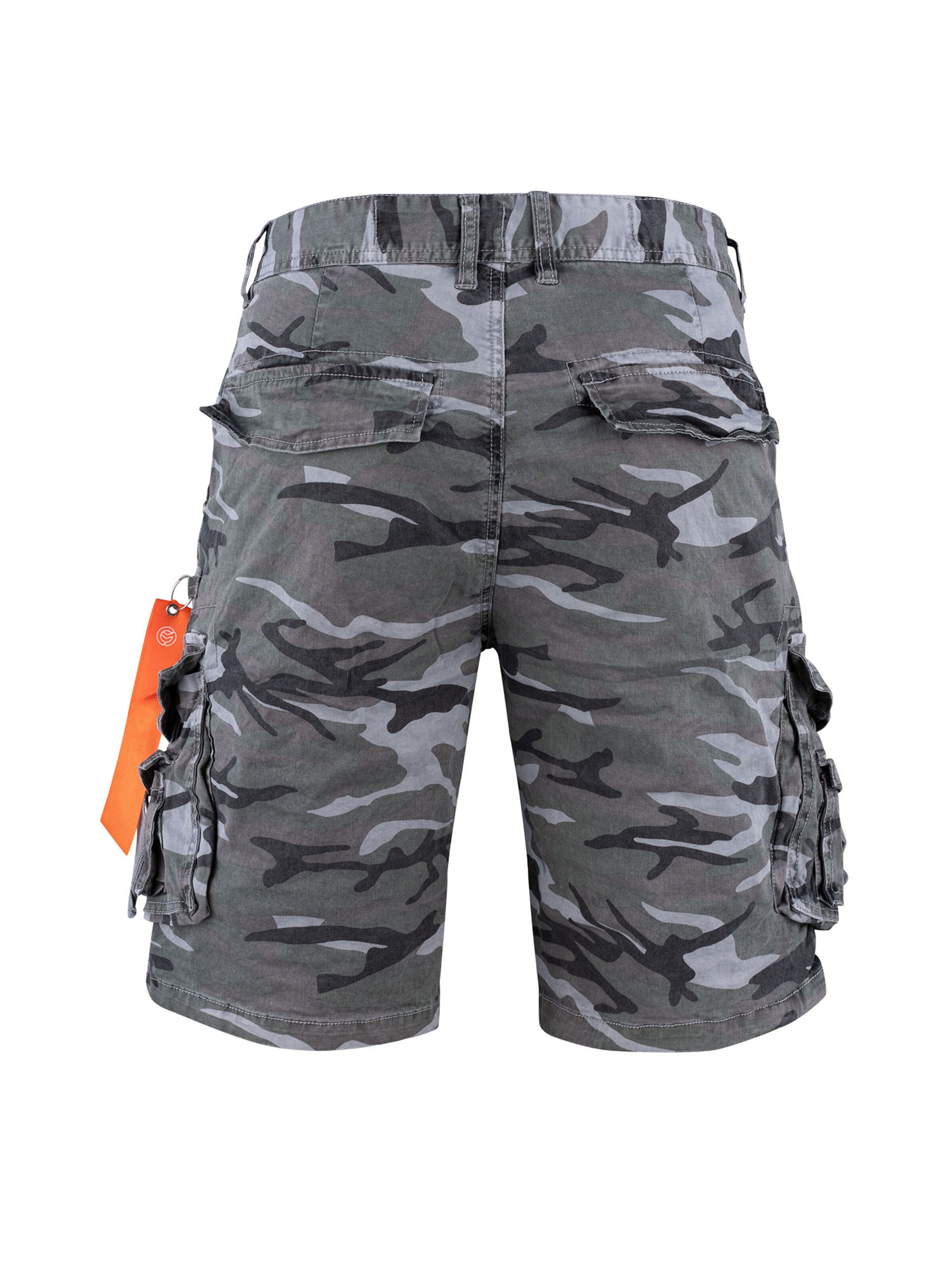poolman Regular Trousers ' Camo Streetline Camouflage Shorts ' in Grey