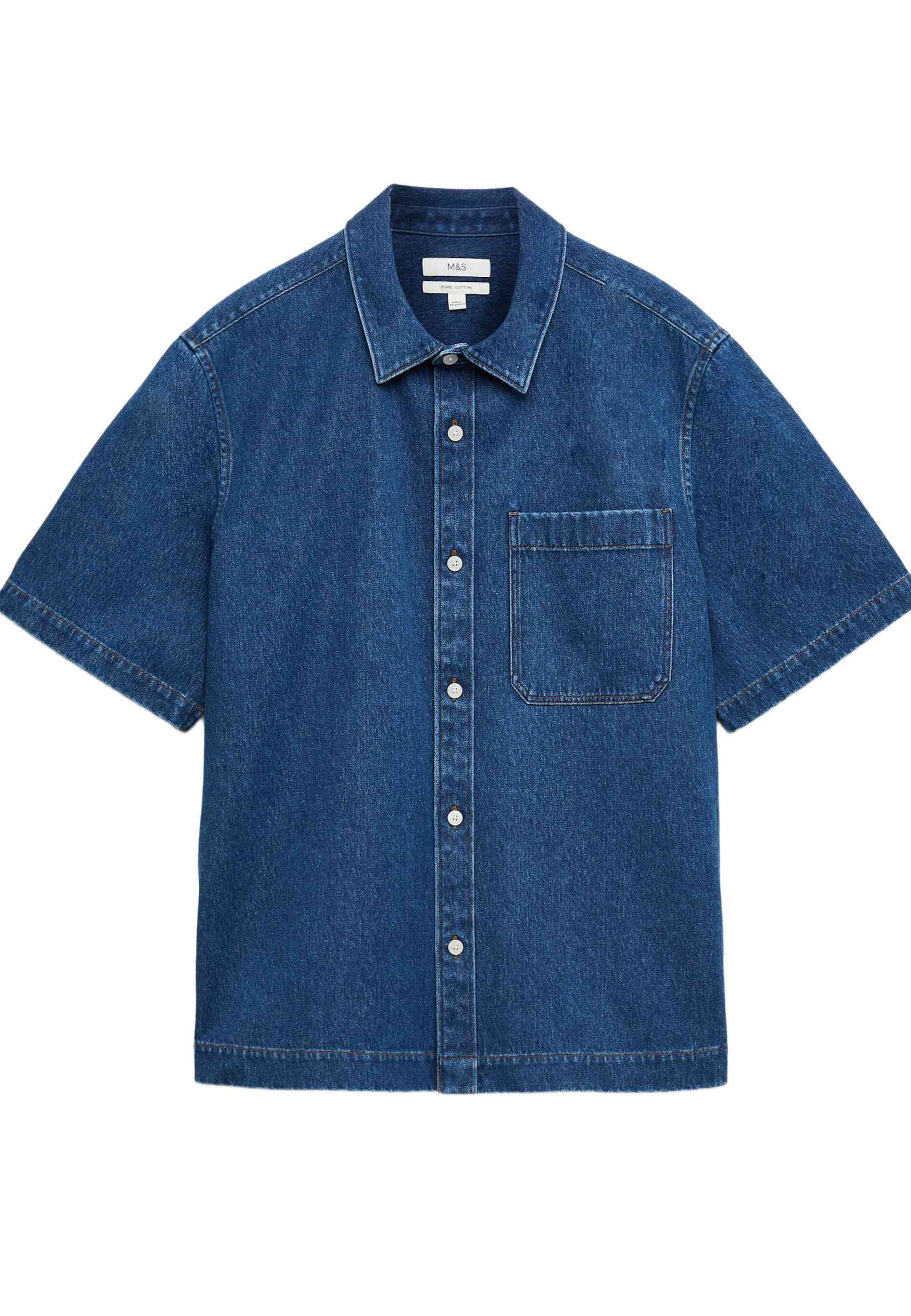 Marks & Spencer Chemise en XXXL en bleu denim, Vue avec produit