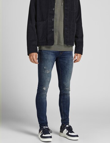 Skinny Jeans 'LIAM' de la JACK & JONES pe albastru: față