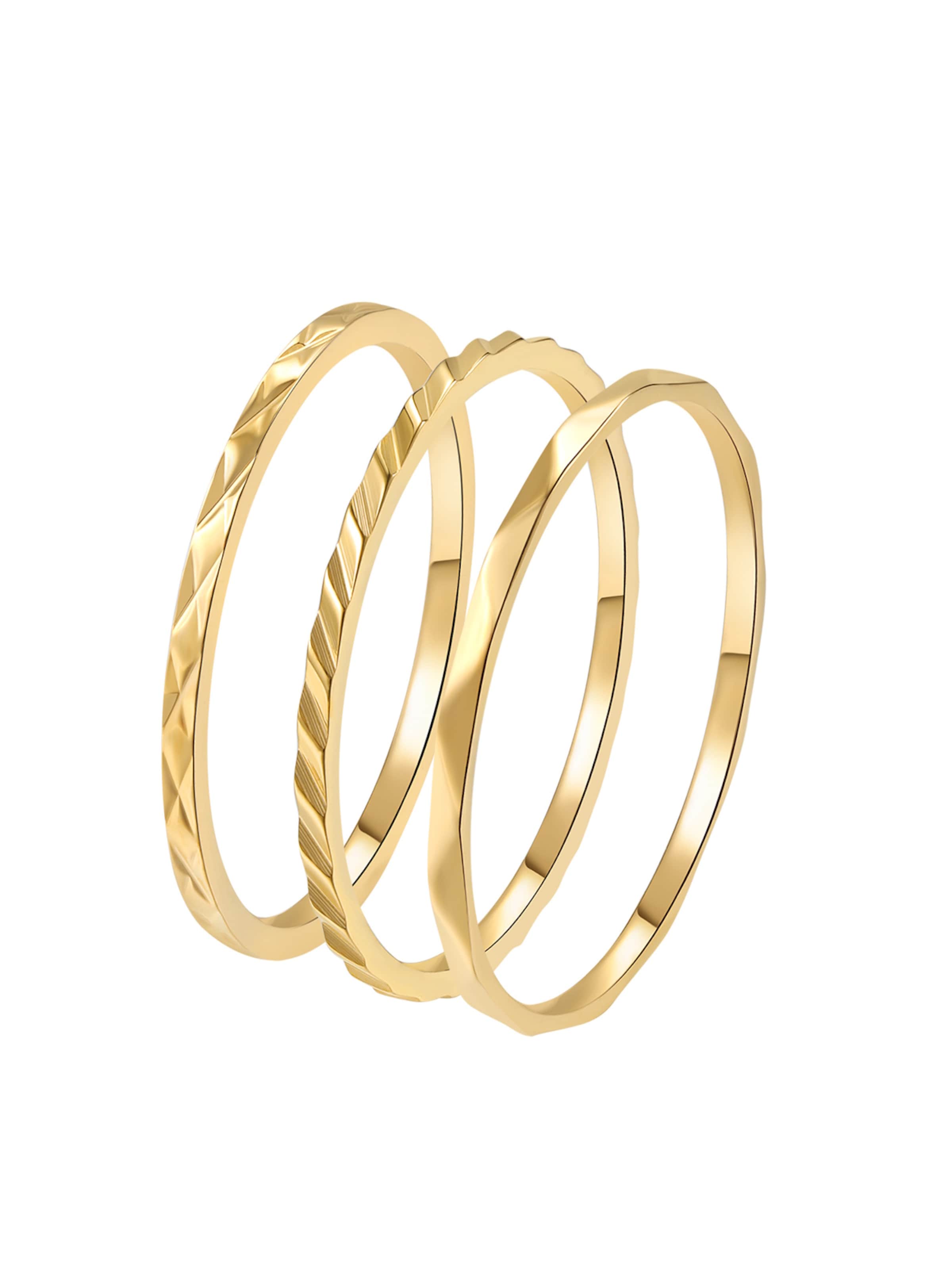 Hey Happiness Ring 'Twist Stack' in Gold: front