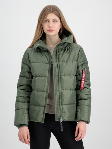 ALPHA INDUSTRIES Zimní bunda – zelená: přední strana