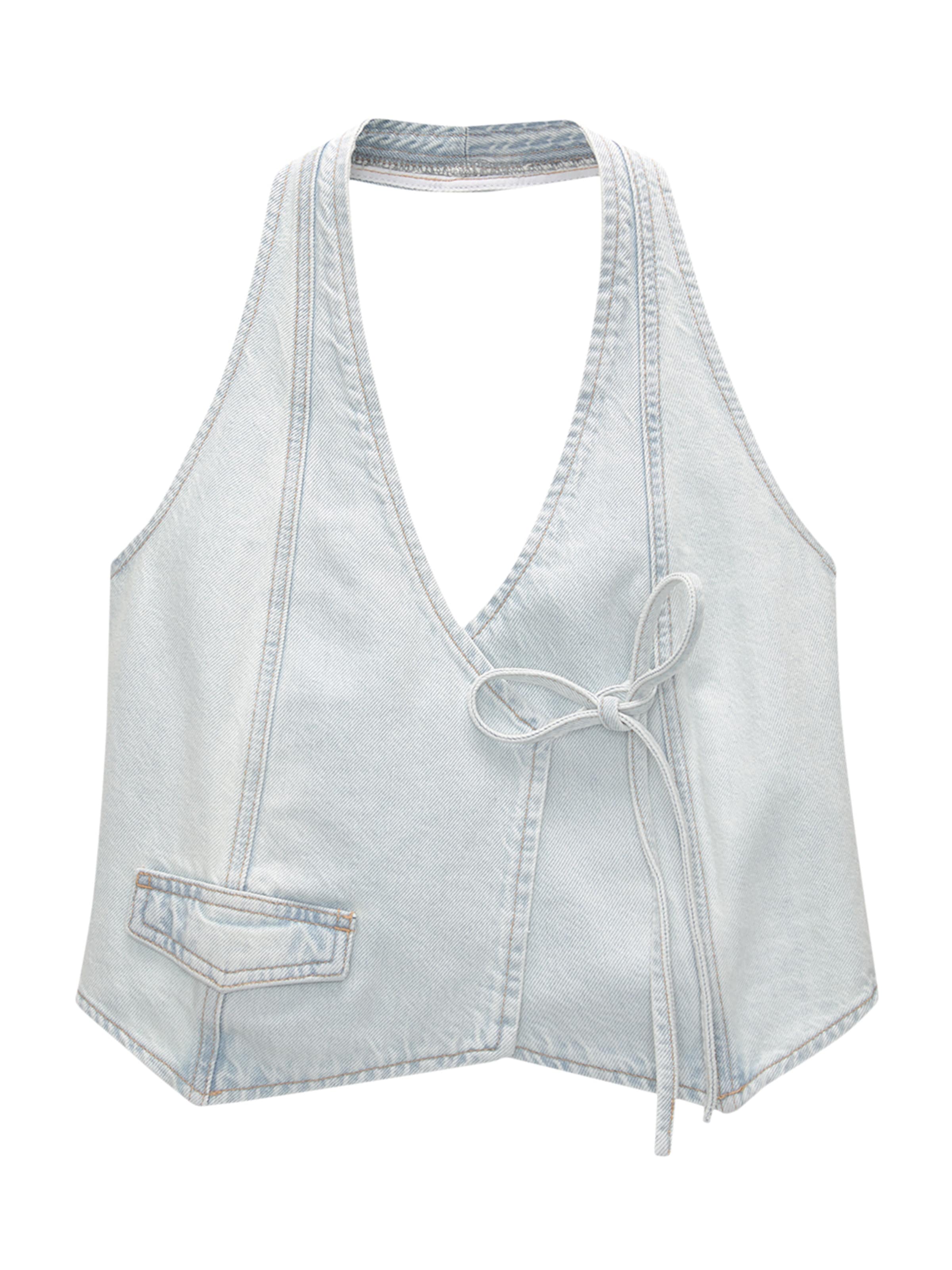 Pull&Bear Suit vest in Blue: front
