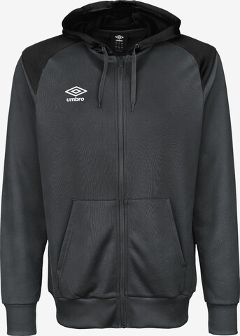 UMBRO Athletic Zip-Up Hoodie in Black: front