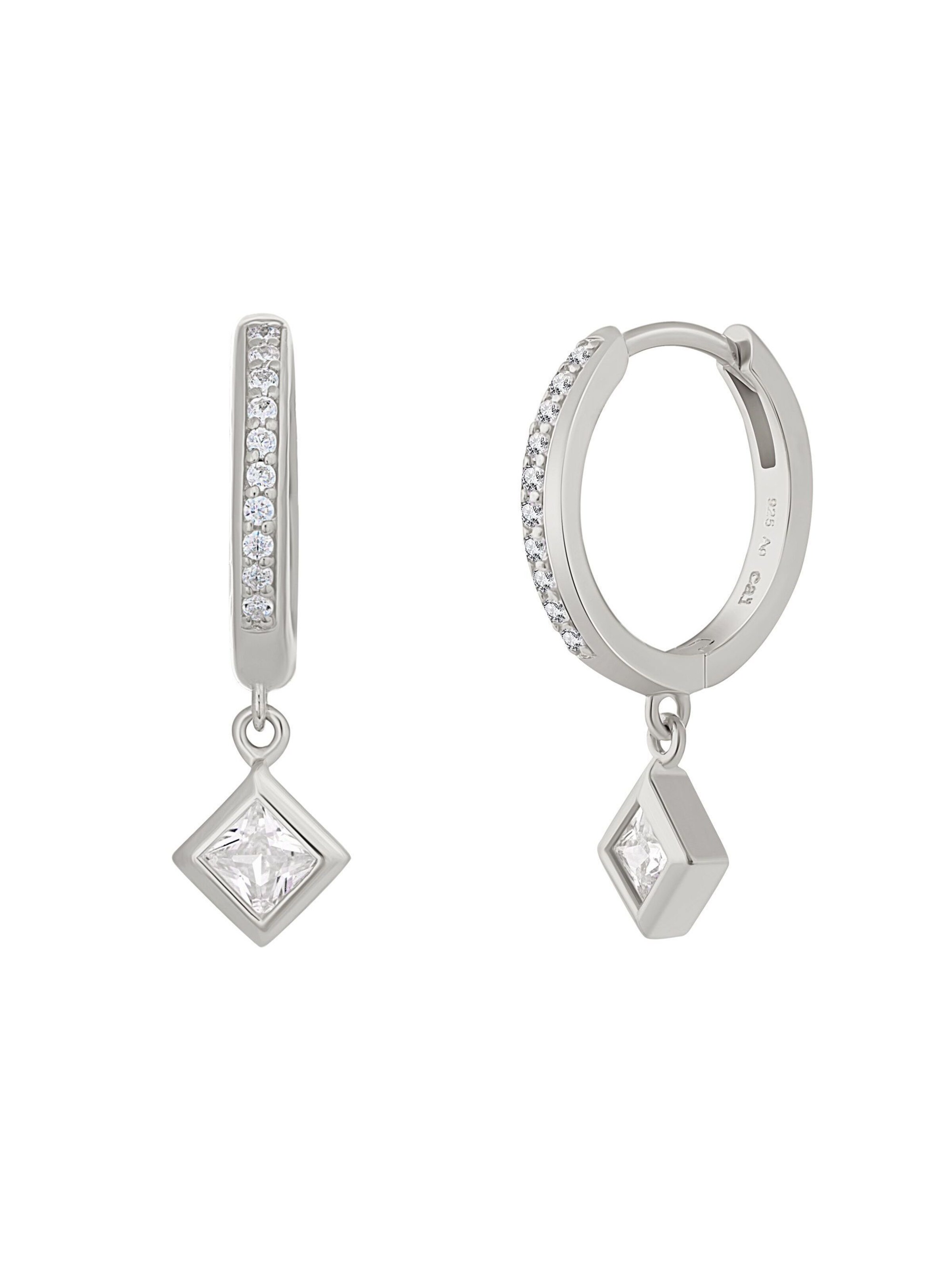 caï Boucles d'oreilles en blanc, Vue avec produit