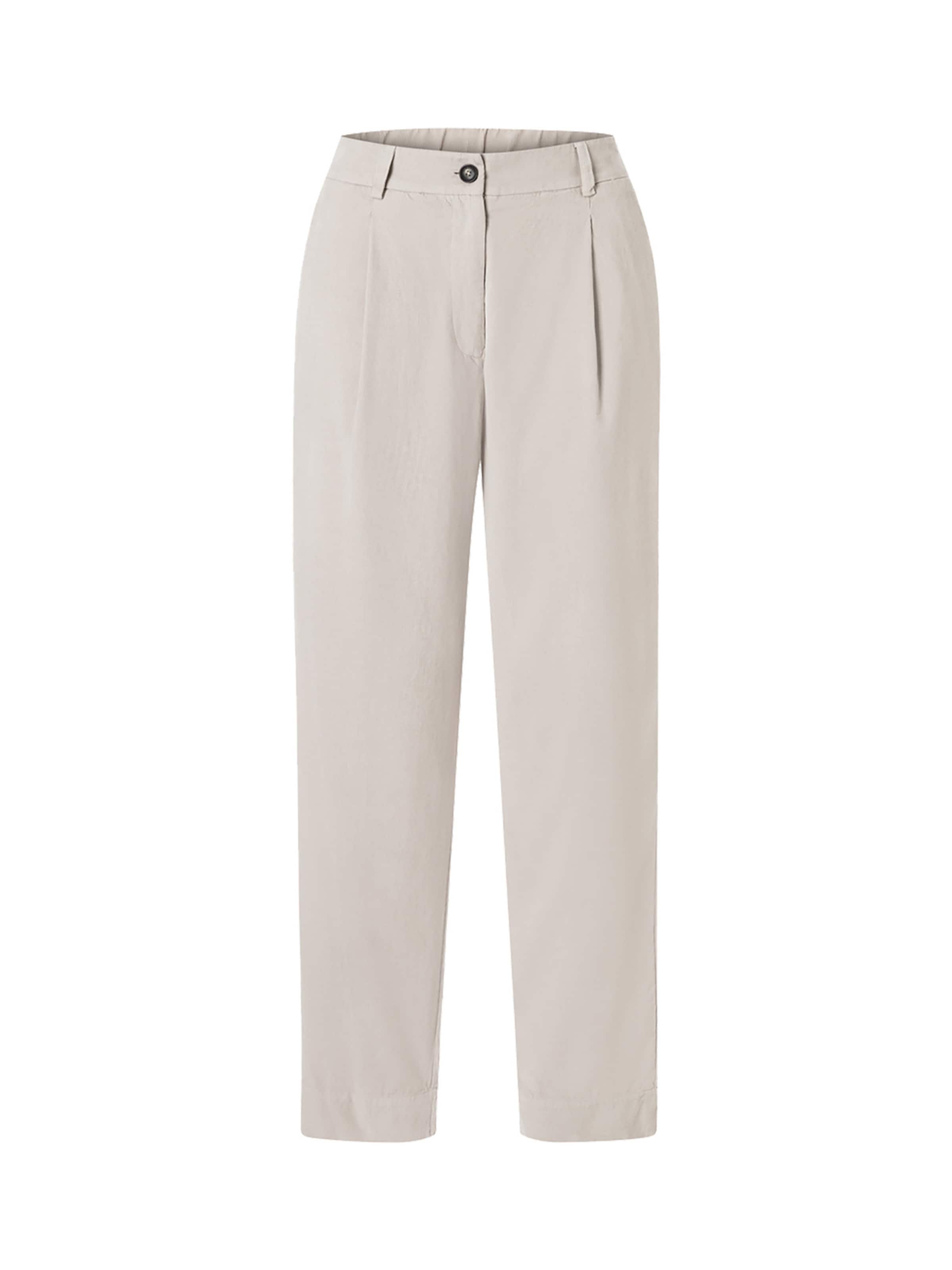 MAERZ Muenchen Slim fit Pleat-Front Pants in Beige: front