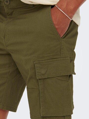 Regular Pantalon cargo 'Cam Stage' Only & Sons en vert