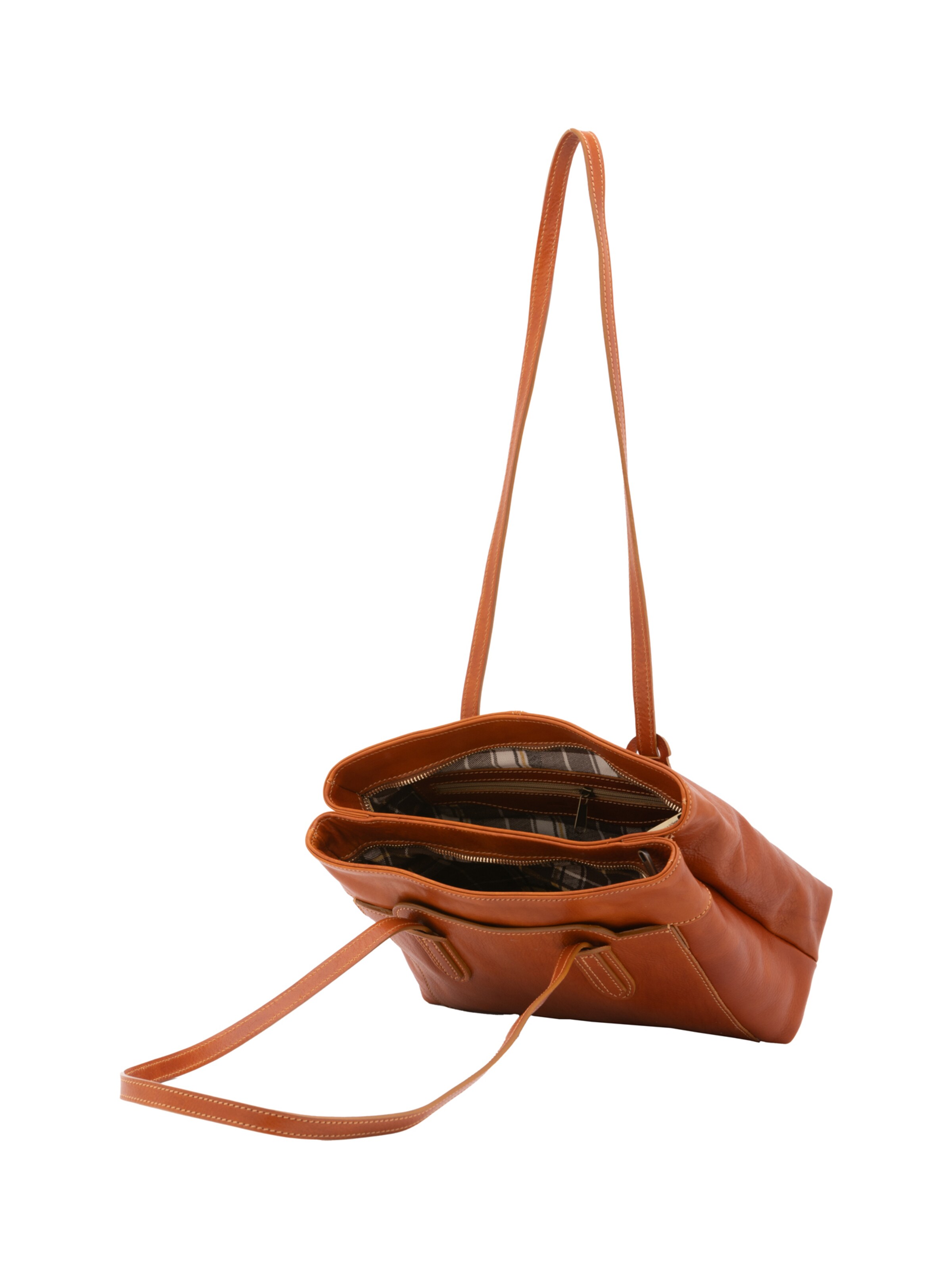 Borsa a spalla 'Borsa a Spalla Donna Vera Pelle Vacchetta - Chiusura Zip' di I Fratelli in beige