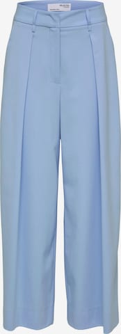 SELECTED FEMME Wide leg Bandplooibroek 'Charlotte' in Blauw: voorkant