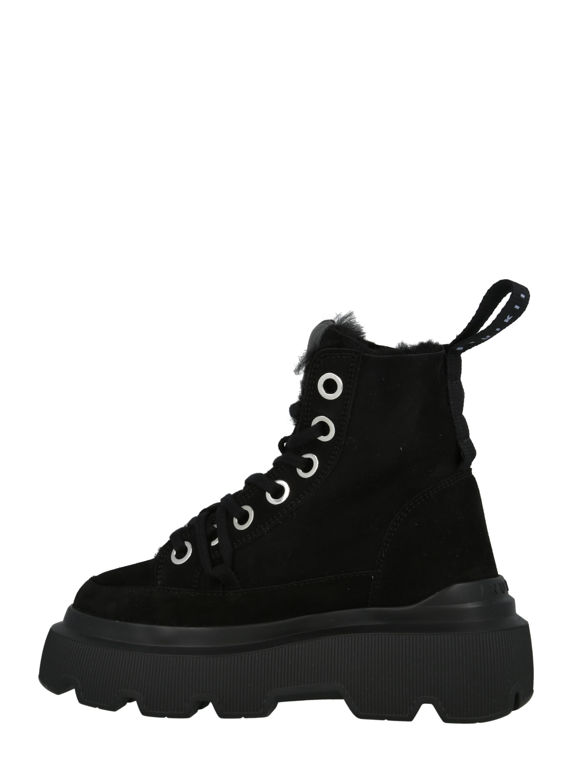 INUIKII Šněrovací kozačky 'MATILDA' – černá: přední strana