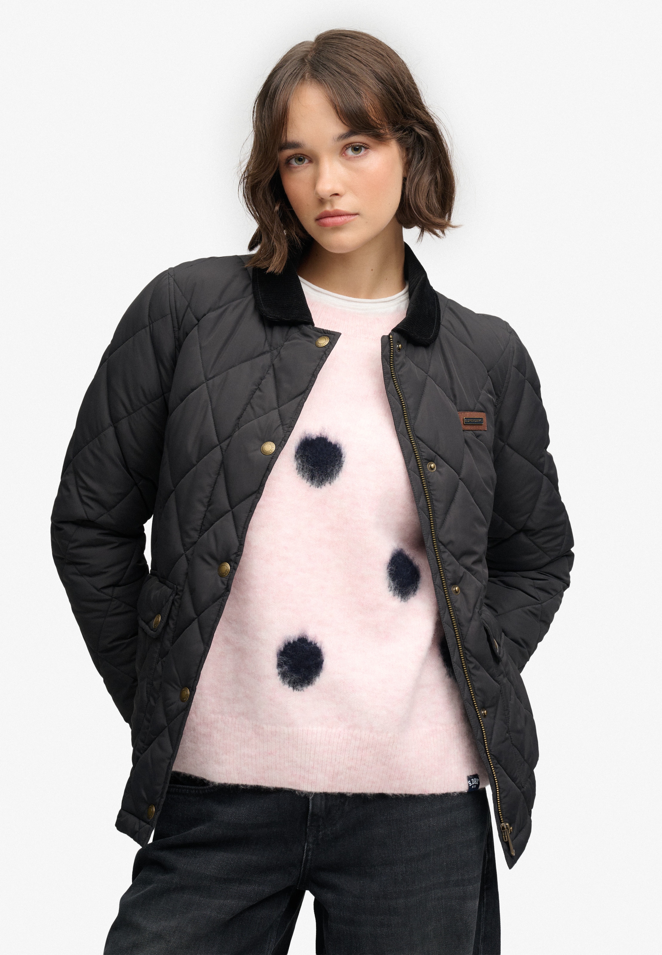 Superdry & Co Přechodná bunda – černá: přední strana