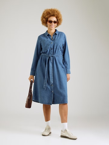 ONLY Carmakoma - Vestido camisero en azul