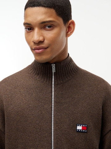 Tommy Jeans Knit cardigan 'Heritage' in Brown