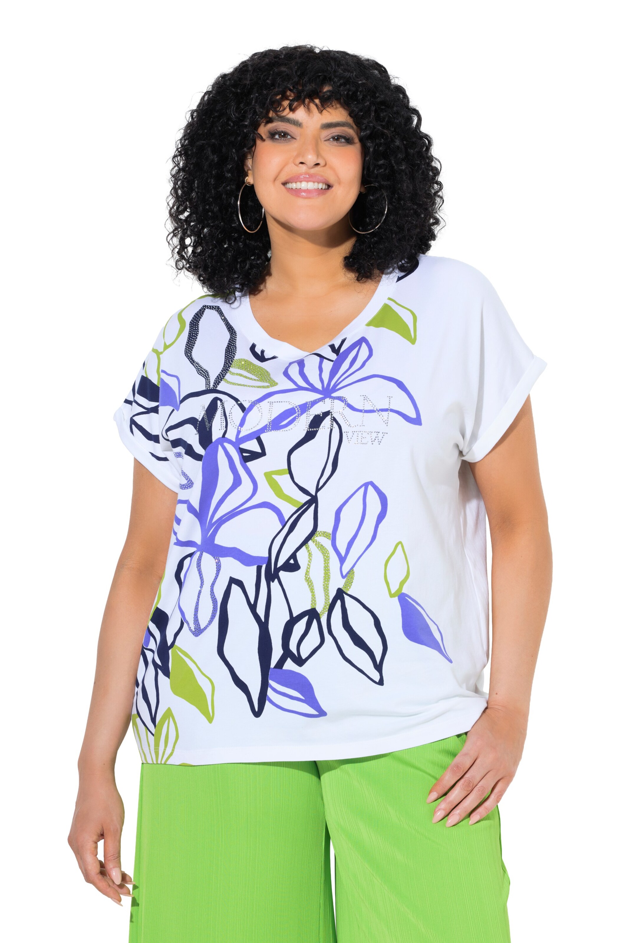 Ulla Popken Shirt in Weiß: Vorderseite