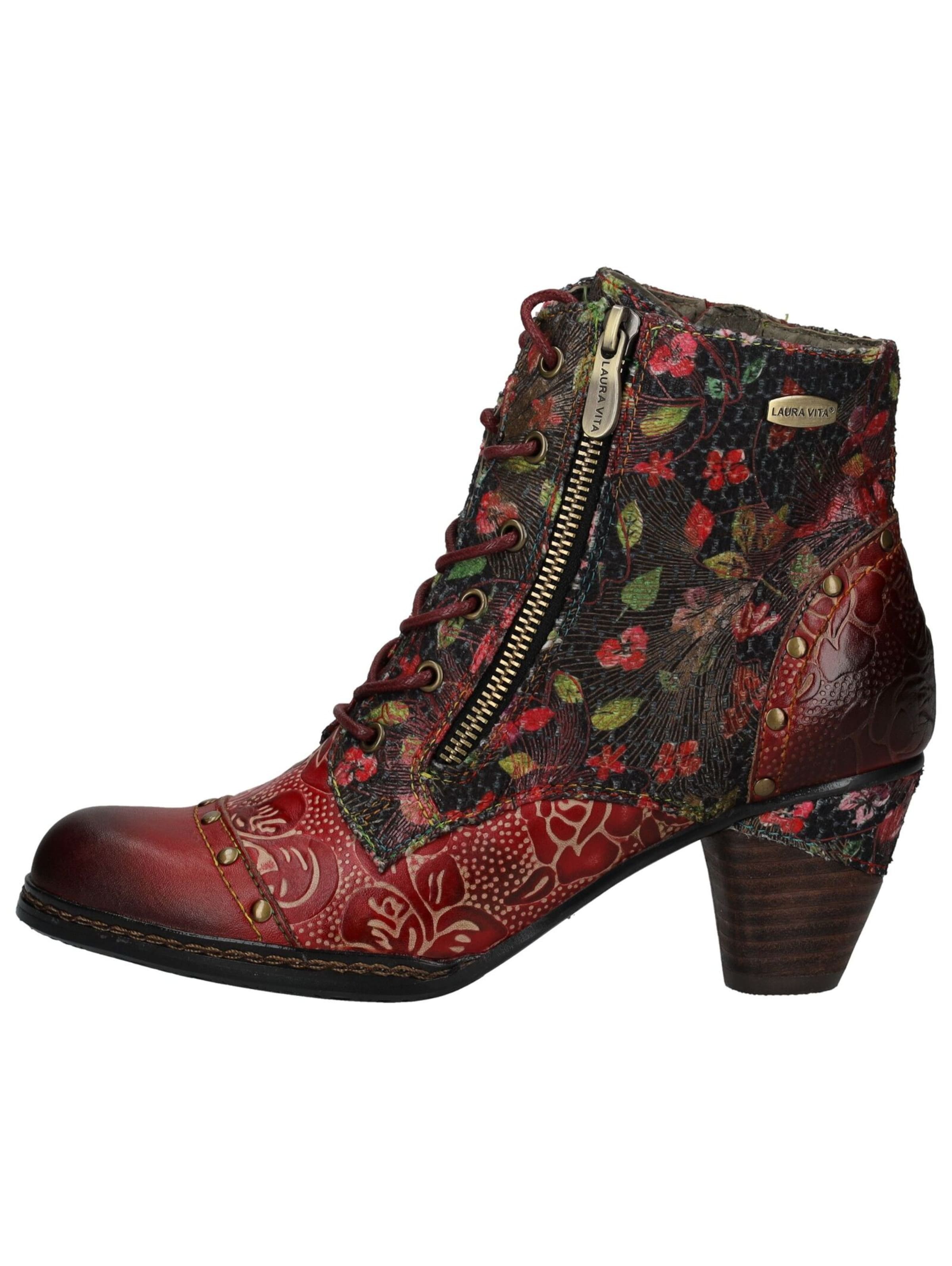 Bottines à lacets Laura Vita en rouge