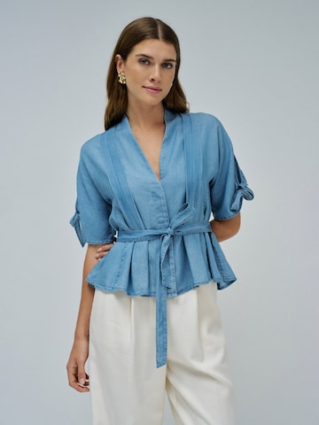 Salsa Jeans Blouse in Blauw: voorkant
