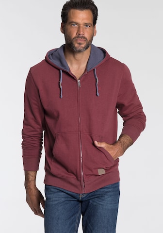 Man's World Zip-Up Hoodie in Red: front