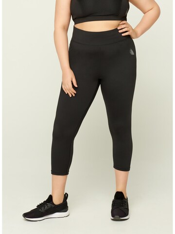 Active by Zizzi Workout Pants 'Abasic' in Black: front