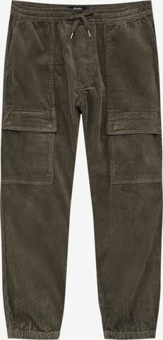 Pull&Bear Tapered Cargobyxa i grön: framsida