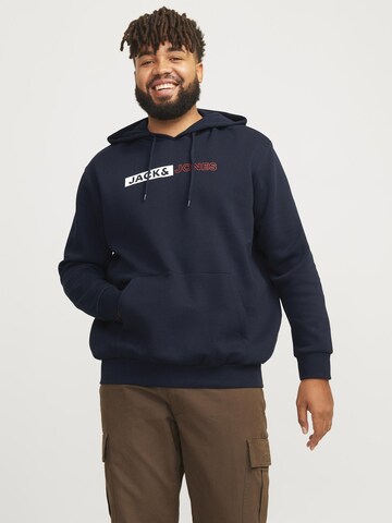 Jack & Jones Plus - Sudadera 'JJECorp' en azul: frente