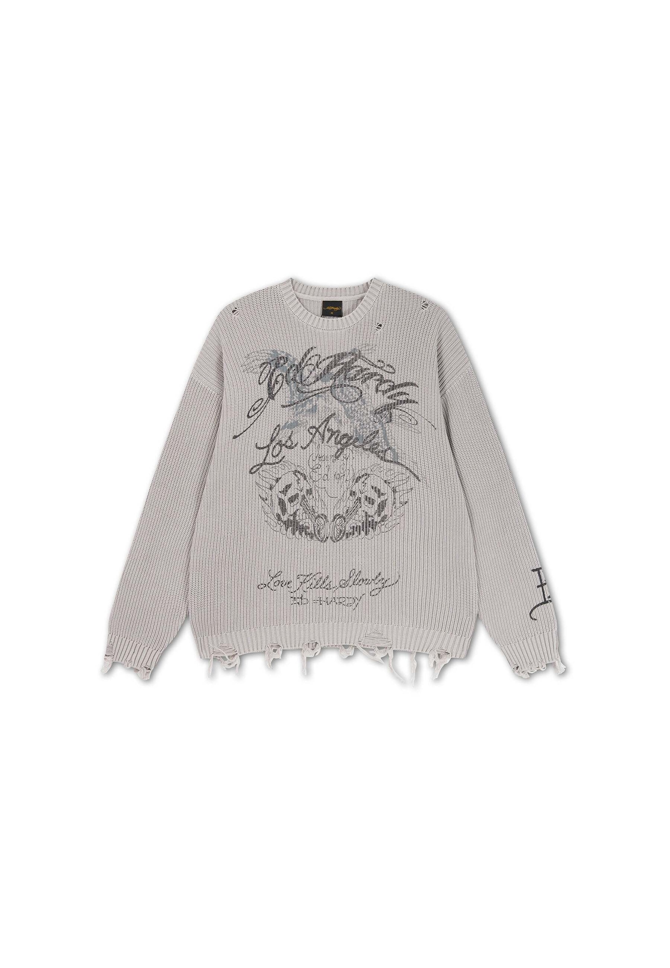 Ed Hardy Pullover in Grau: Vorderseite