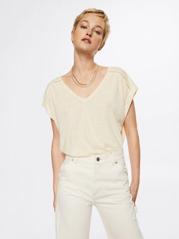 T-shirt 'NOKI' MANGO en beige : devant