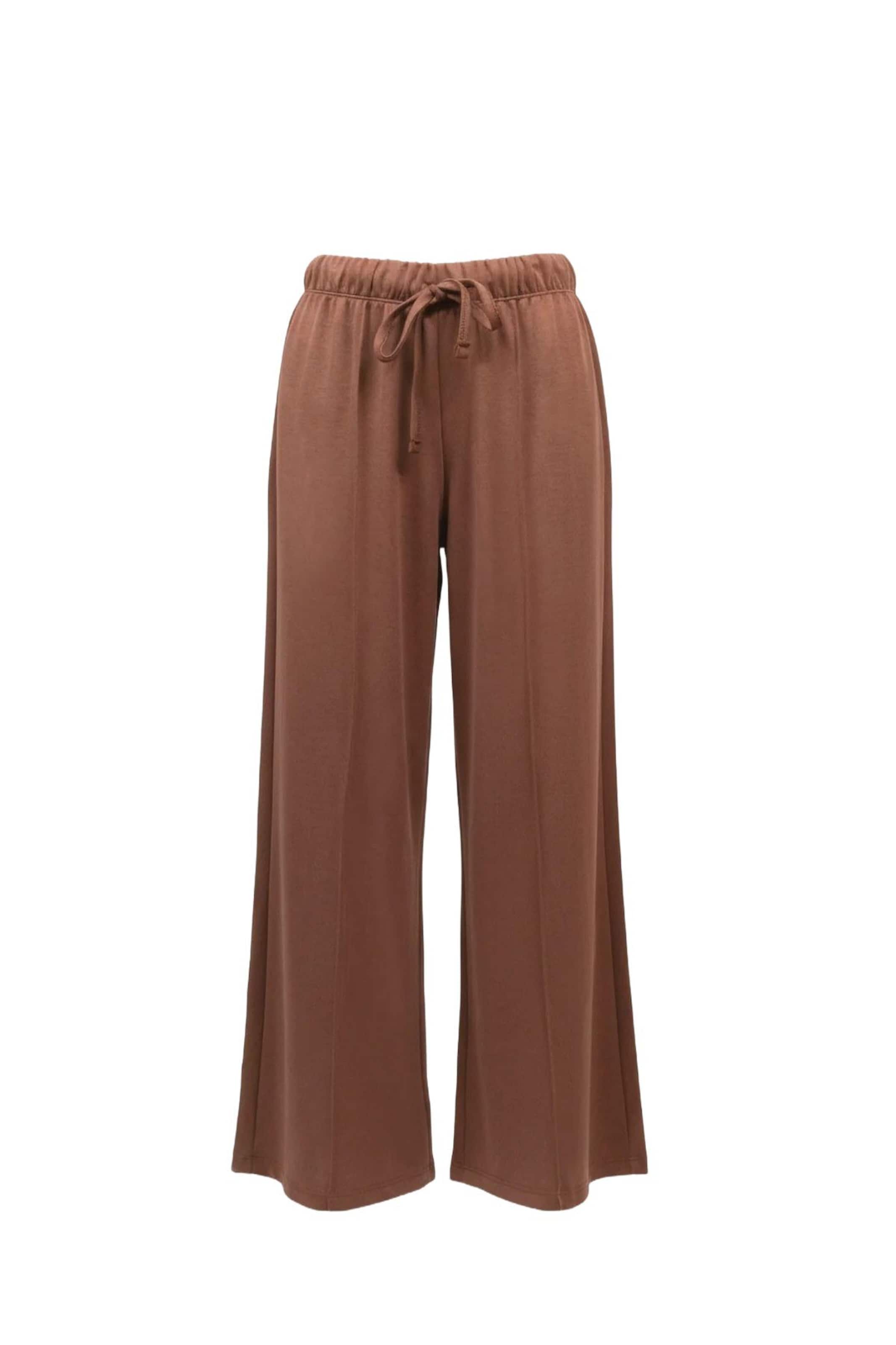 No Matter What Wide leg Trousers in Brown: front