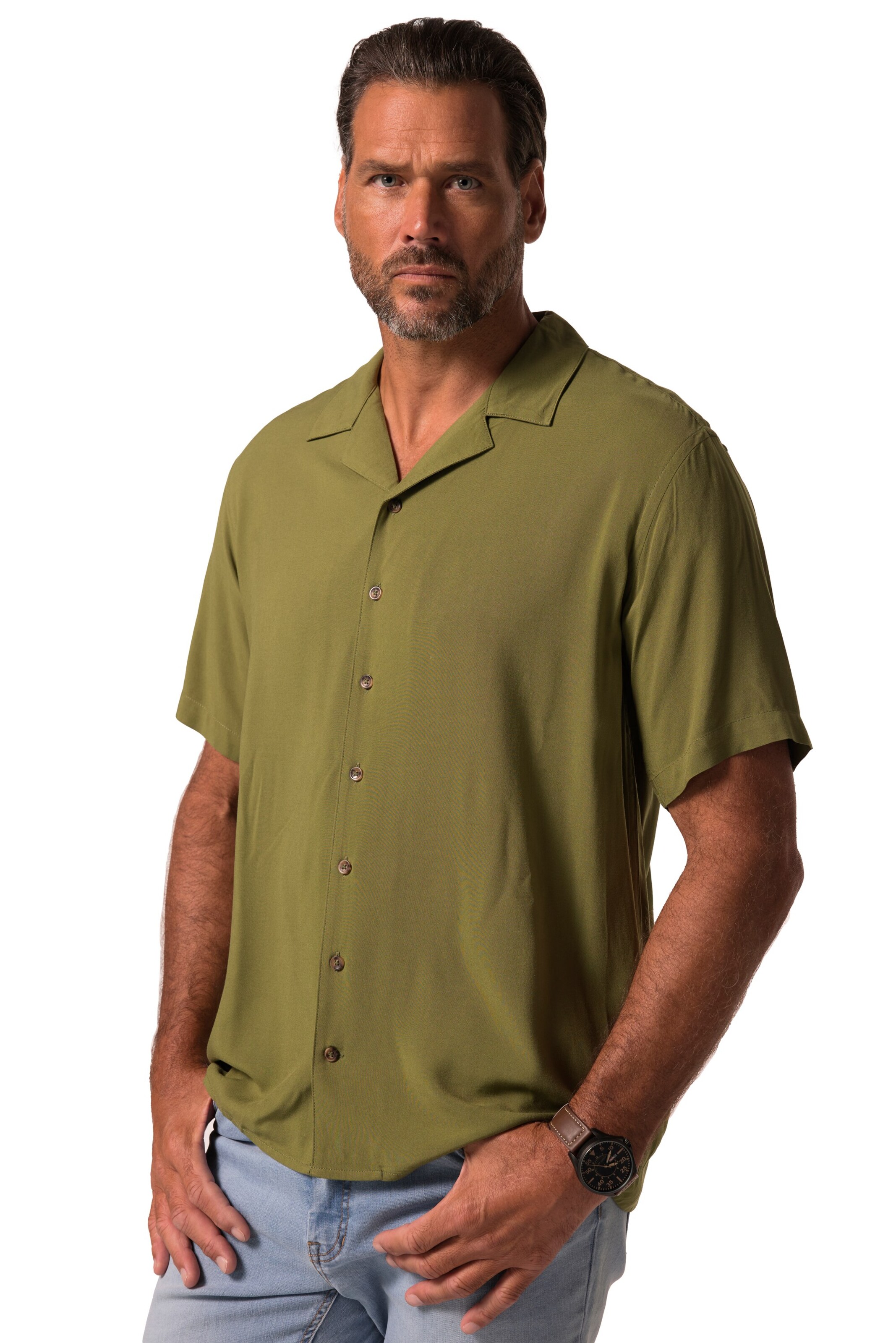 JP1880 Regular Fit Hemd in Grün: Vorderseite