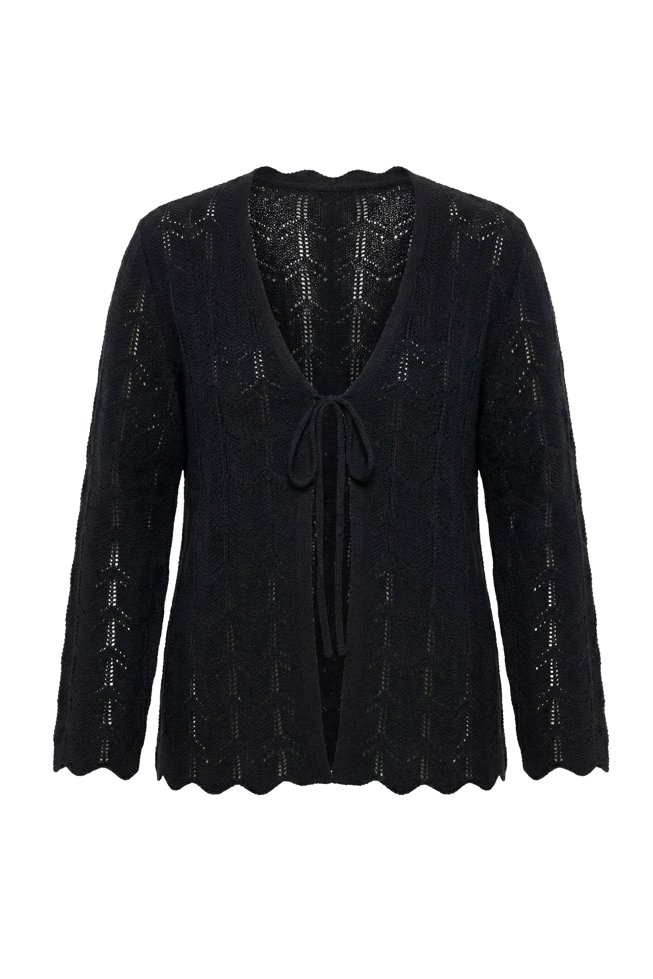 MIAMODA Knit cardigan in Black: front