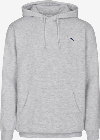 Cleptomanicx Sweatshirt 'Hooded Embro Gull 2' in Grey: front