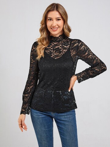 Chemisier 'Women Shirt' LapaPlus en noir : devant
