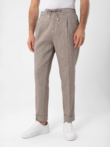 Antioch Tapered Pleat-front trousers in Grey