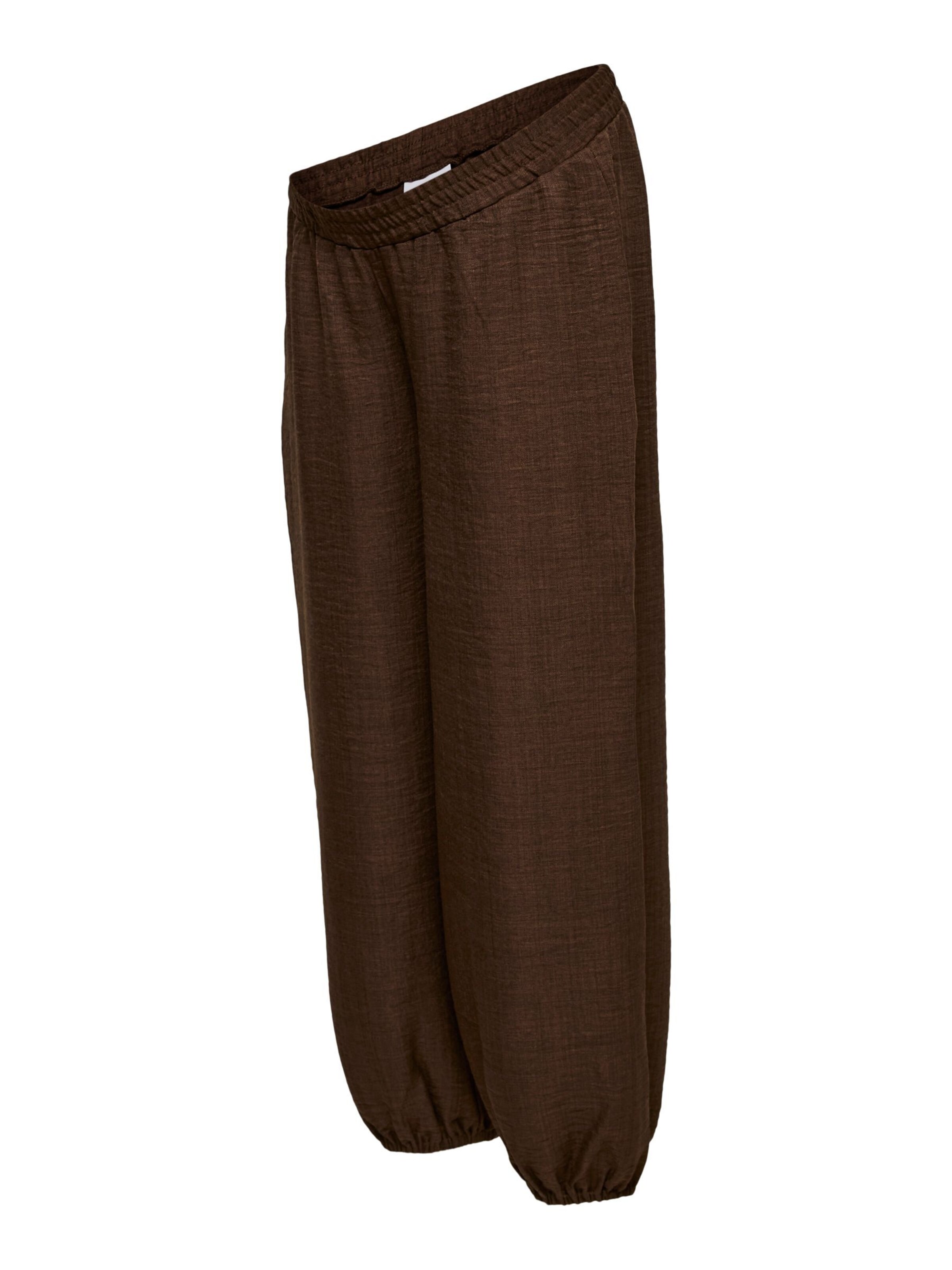 Pantalon MAMALICIOUS en marron : devant