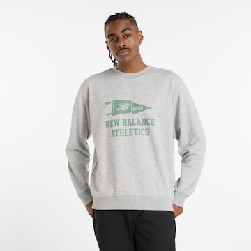 new balance Sweatshirt 'Varsity Pennant' in Grey: front