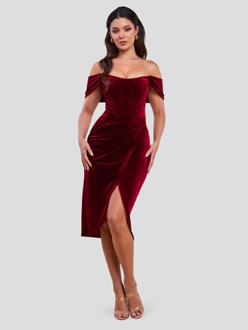 Robe de cocktail GODDIVA en rouge : devant