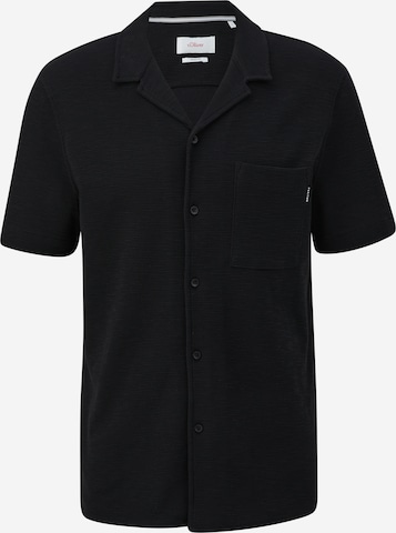 s.Oliver Slim fit Button Up Shirt in Black: front