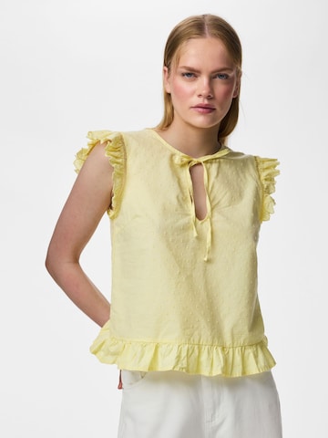 Camicia da donna di PIECES in giallo: frontale
