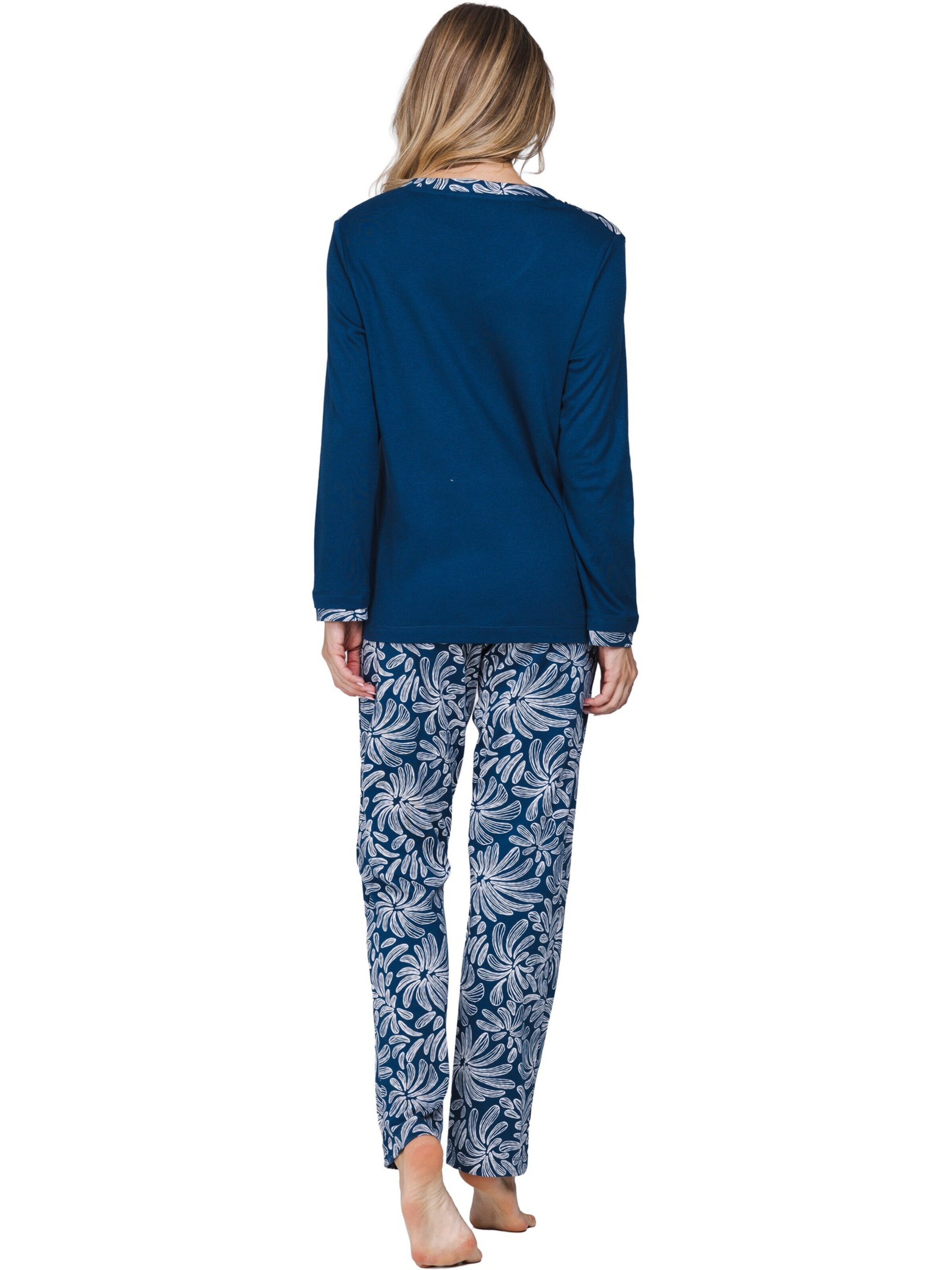 Pastunette Pajama 'Nordic Bloom' in Blue