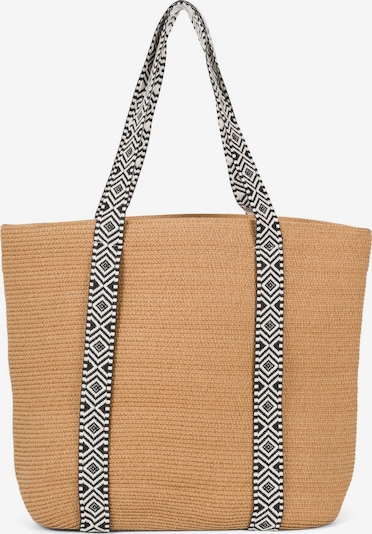styleBREAKER Strandtasche 'Papierstroh Strandtasche Azteken Muster' in braun, Produktansicht