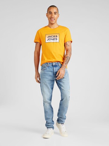 JACK & JONES T-shirt 'STEEL' i orange