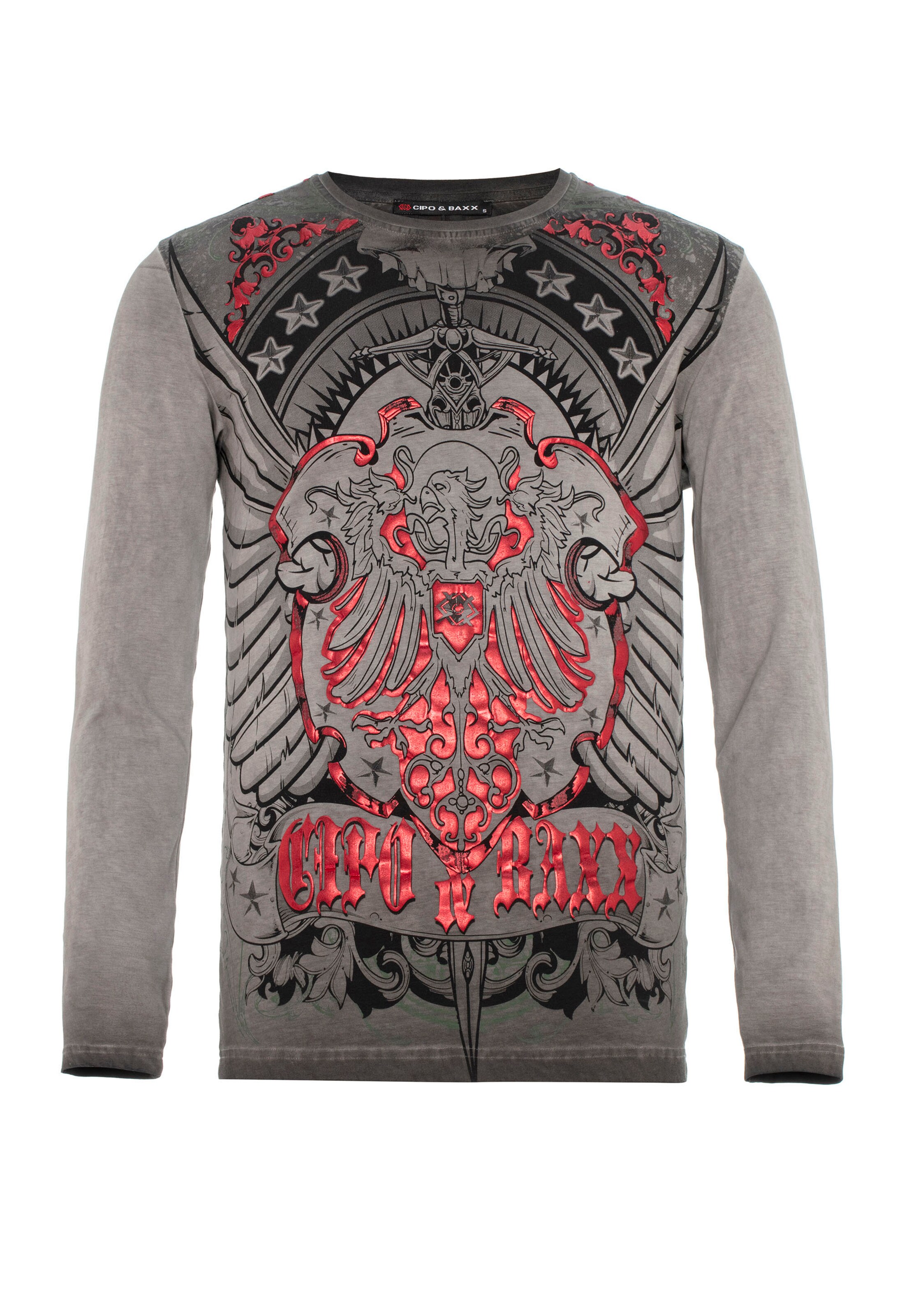 CIPO & BAXX Shirt in Grijs: voorkant