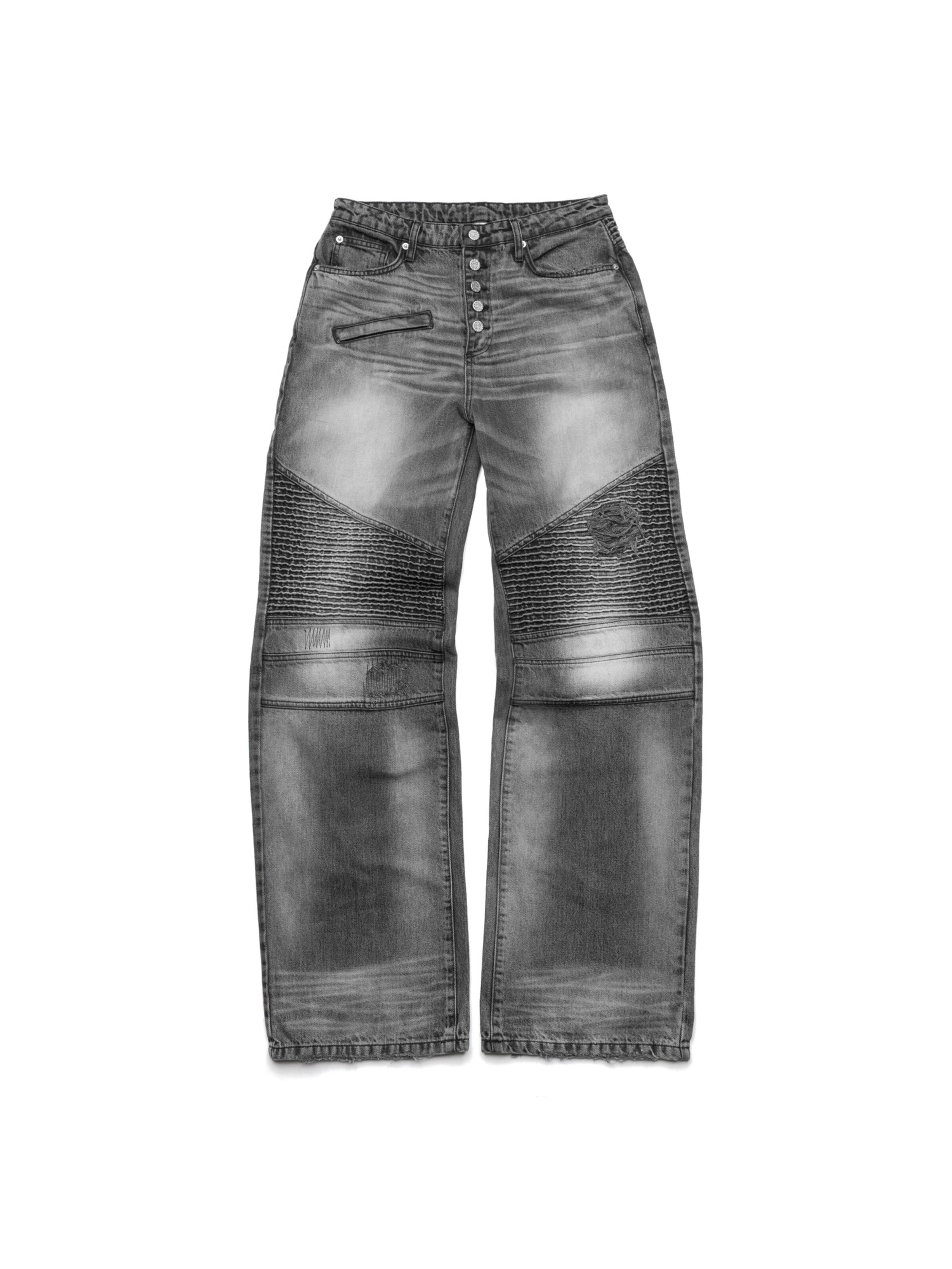 ENRAGE - Pierna ancha Vaquero 'BIKER JEANS' en negro: frente