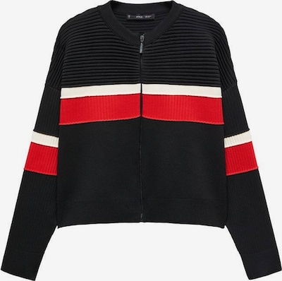 MANGO Strickjacke 'Bizcoxit' in rot / schwarz / weiß, Produktansicht