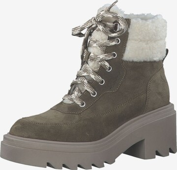 TAMARIS Lace-Up Ankle Boots in Green: front